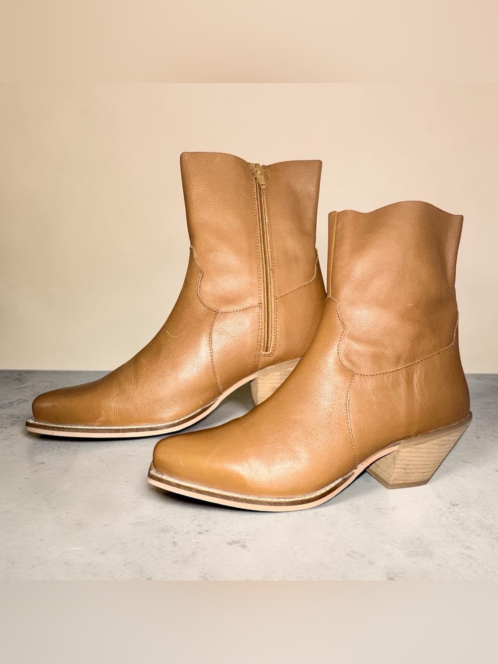 Very Volatile Cognac Leather Ankle Boots